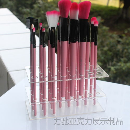 定制化妆刷展示架 亚克力眉笔毛刷化妆笔陈列解决方案——深圳力驰厂家直销